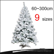 Beflockte Schneien PVC Künstliche Weihnachtsbäume mit 9 Größen